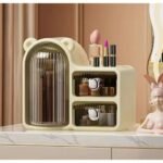360° Rotating Bear Makeup Storage Box with 2 Drawers