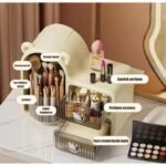 360° Rotating Bear Makeup Storage Box with 2 Drawers - Image 3