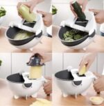 9 in 1 Vegetable Cutter with Drain Basket Multi functional Cutter - Image 3