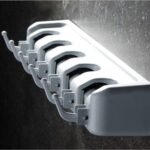 Mop Holder and Broom Holder, 4 Slot Position with 5 Hooks Brooms Holder Wall Mounted - Image 2