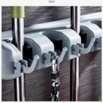 Mop Holder and Broom Holder, 4 Slot Position with 5 Hooks Brooms Holder Wall Mounted - Image 7